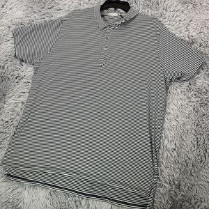 Tasc Adult Shirt XXL Gray Polo Performance Striped Viscose Blend Pullover Mens